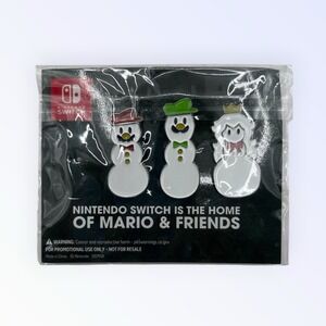 Mario and Friends Snowmen GameStop Exclusive Pin Set (Nintendo Switch)